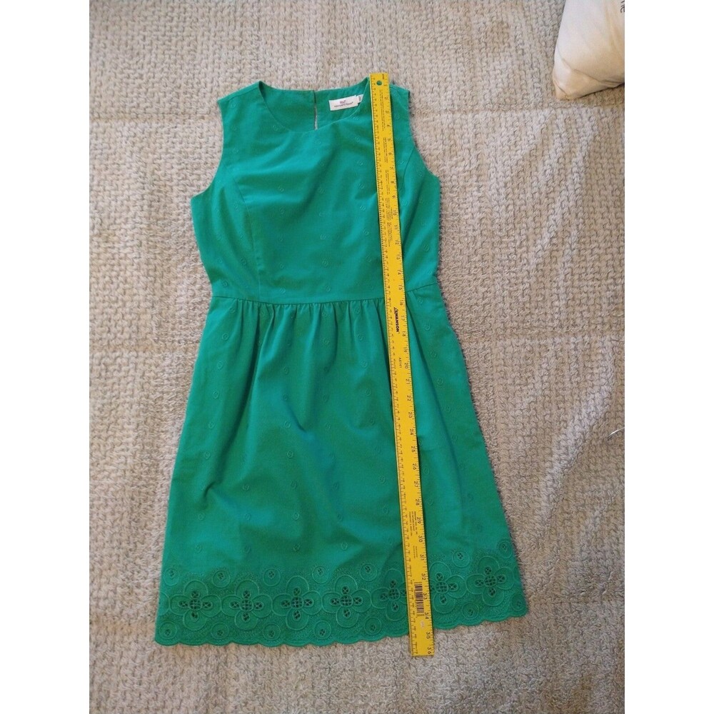 Vineyard vines embroidered dress size 4 Beachy Summer Classic sleeveless green - Picture 9 of 12